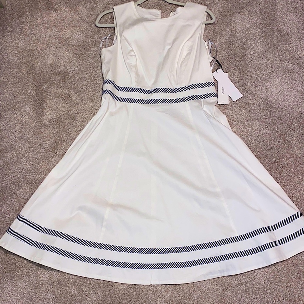 Calvin Klein Striped Cotton A-Line Dress *TAGS ON*